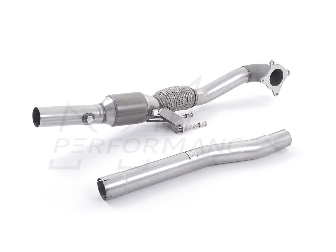 MillTek Audi VW Large Bore Cast Downpipe with Race Cat - For Milltek Cat-back (Inc. 8P A3, S3 & MK5, MK6 Golf GTI) - Supercar Parts UK