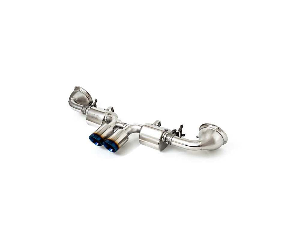 Valvetronic Muffler Porsche 992 GT3 GT3RS 2022+ with Blue Coated Tips Supercar Parts UK Car Parts